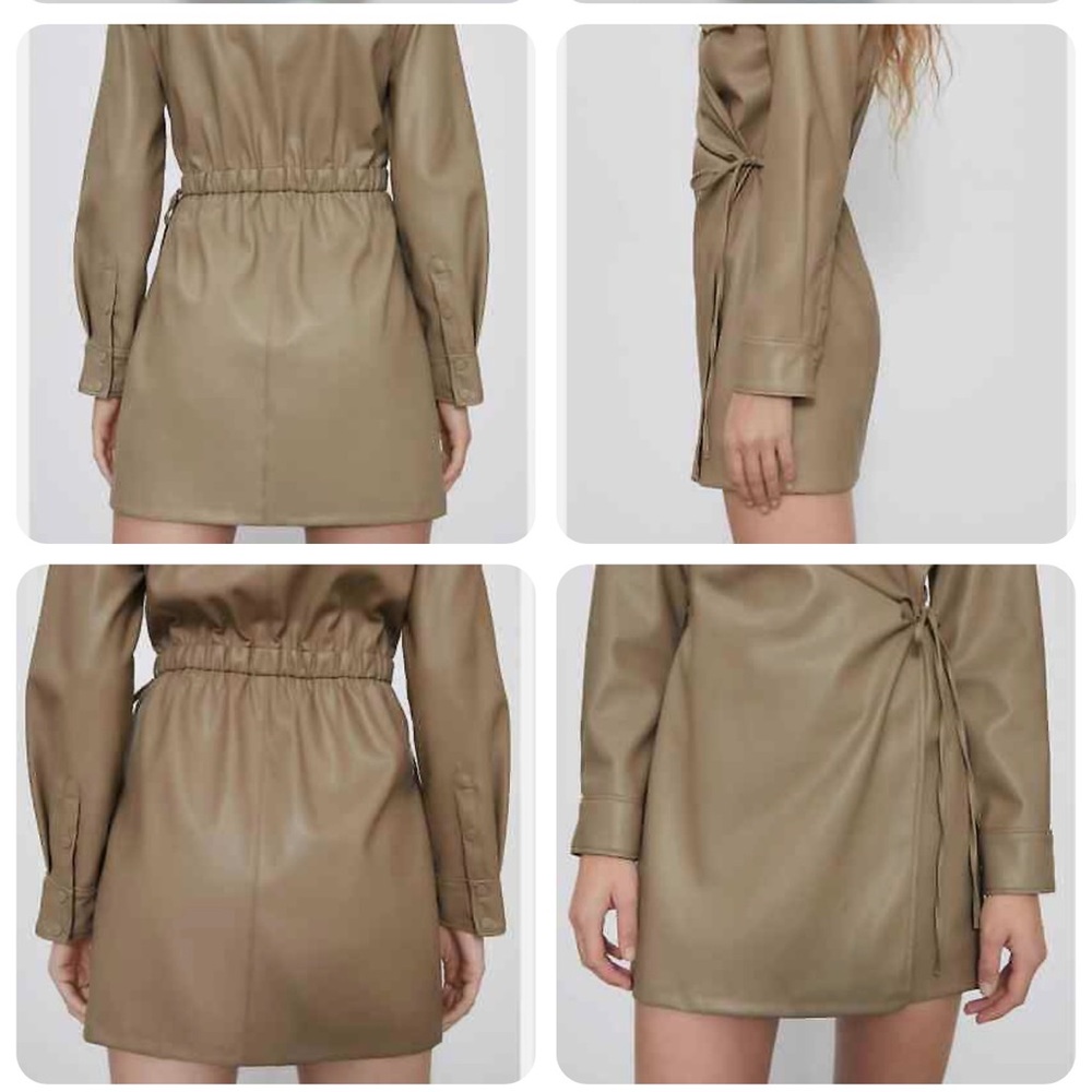 Zara | Mini faux leather wrap dress